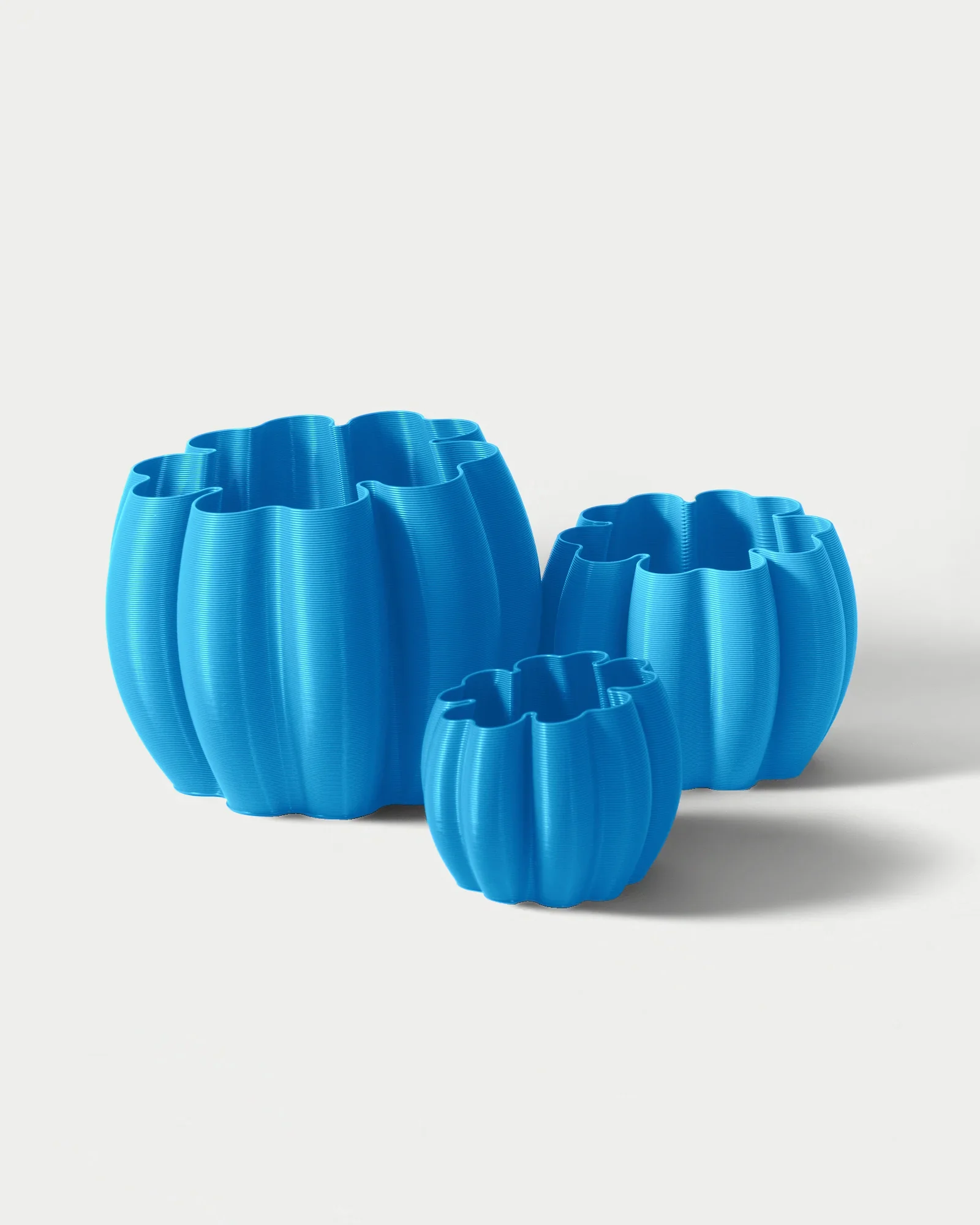 Las tres Maceta BORU en Azul Claro